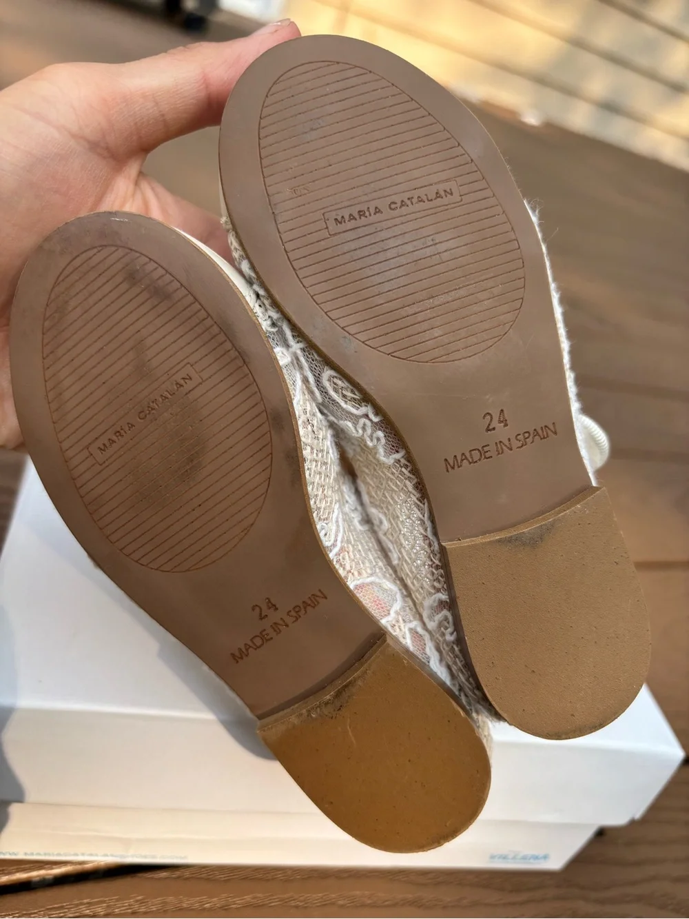Maria Catalan | Ivory Lace Mary Jane Shoes Toddler Girls Size 24 NEW